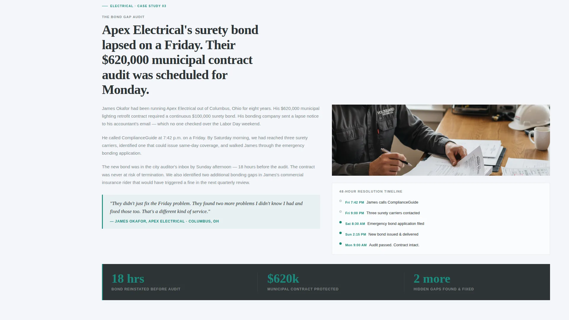 Home Services Compliance Consultant Landing Page