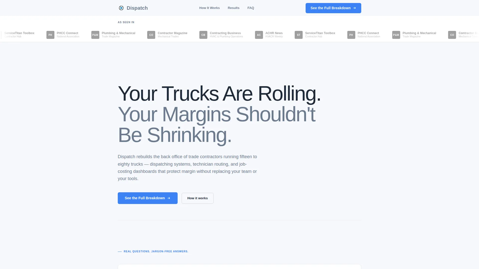Home Services Operations Consultant Landing Page