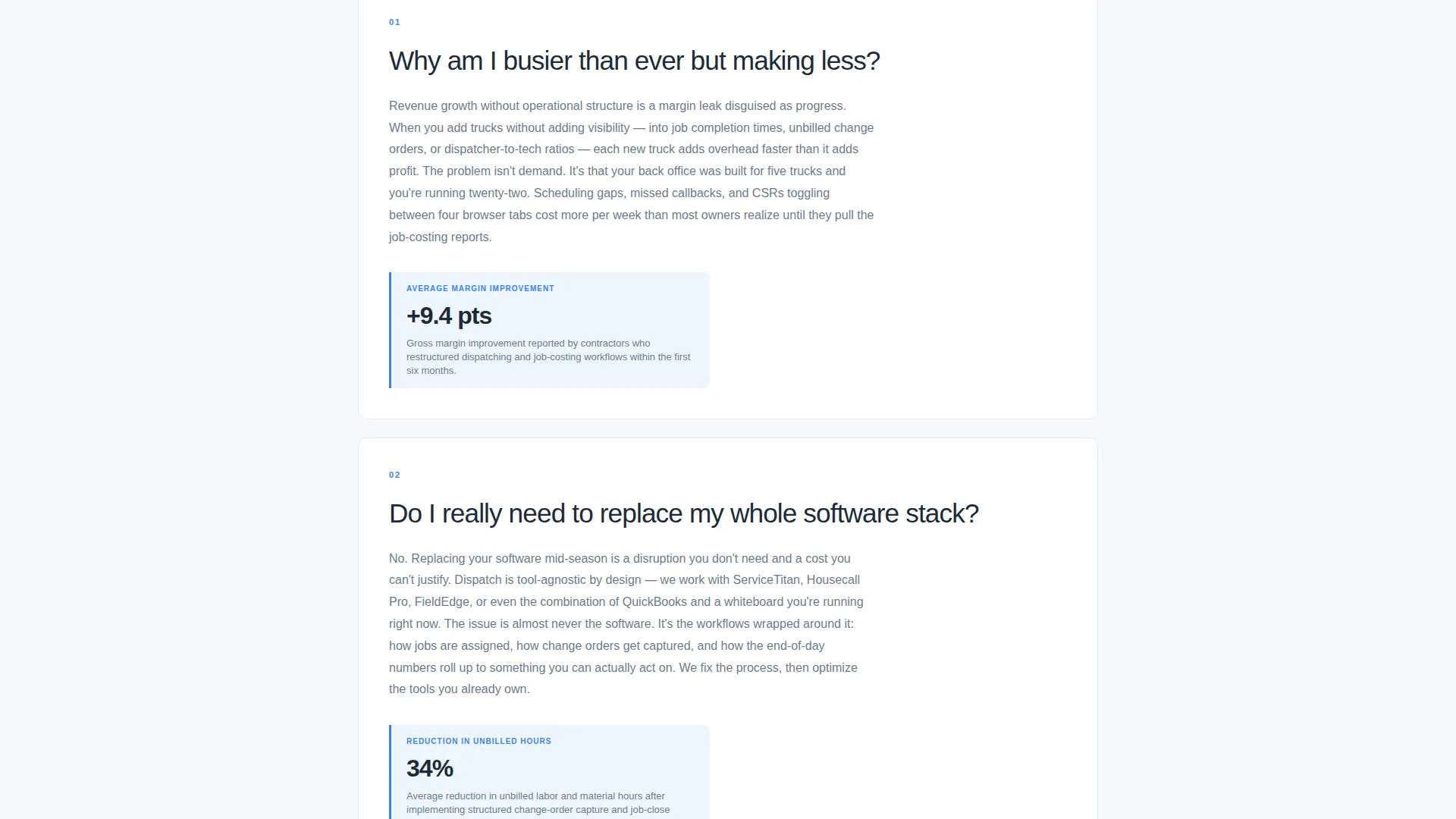 Home Services Operations Consultant Landing Page