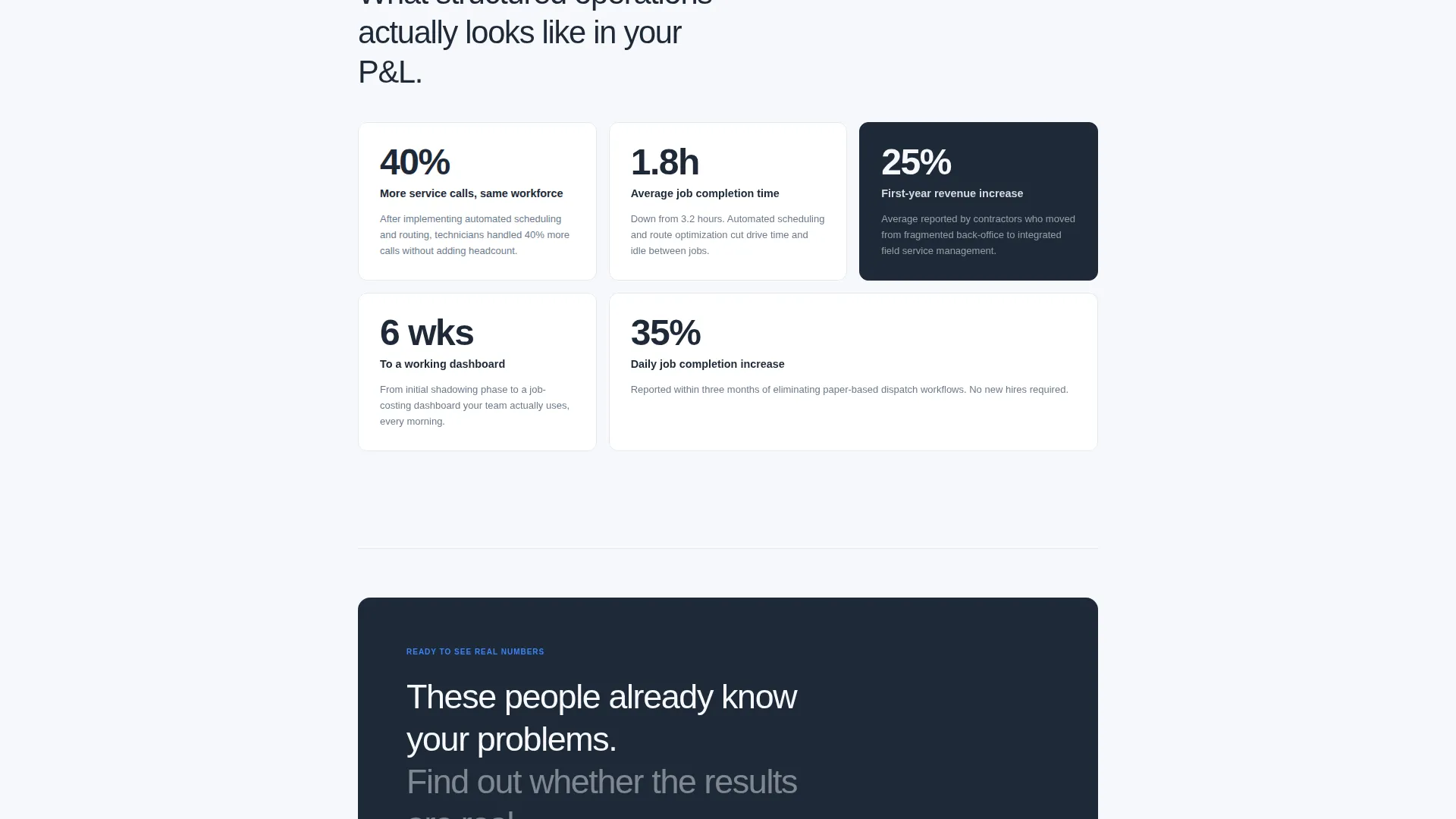 Home Services Operations Consultant Landing Page