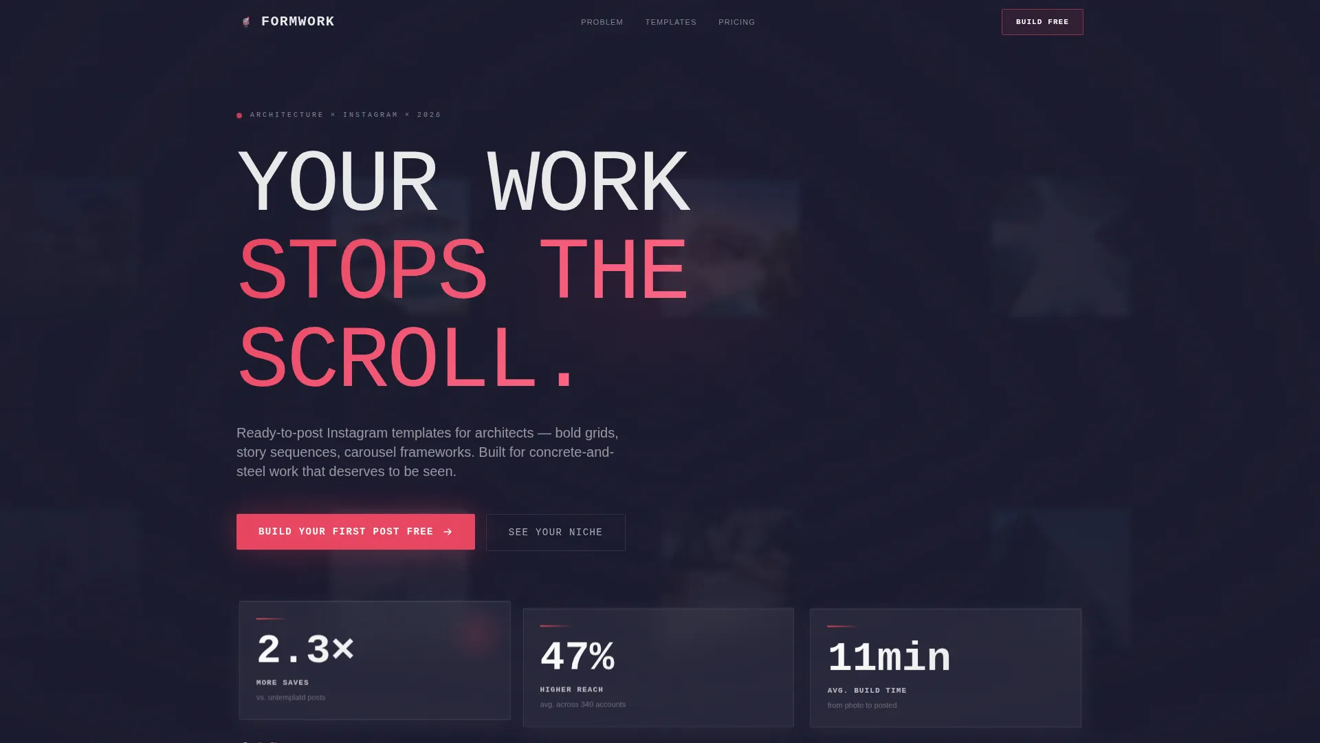 Bold Architecture Social Media Landing Page Template
