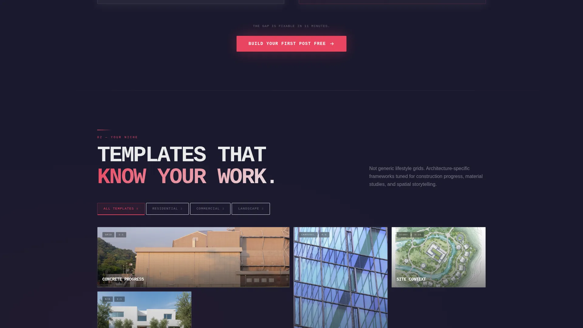 Bold Architecture Social Media Landing Page Template