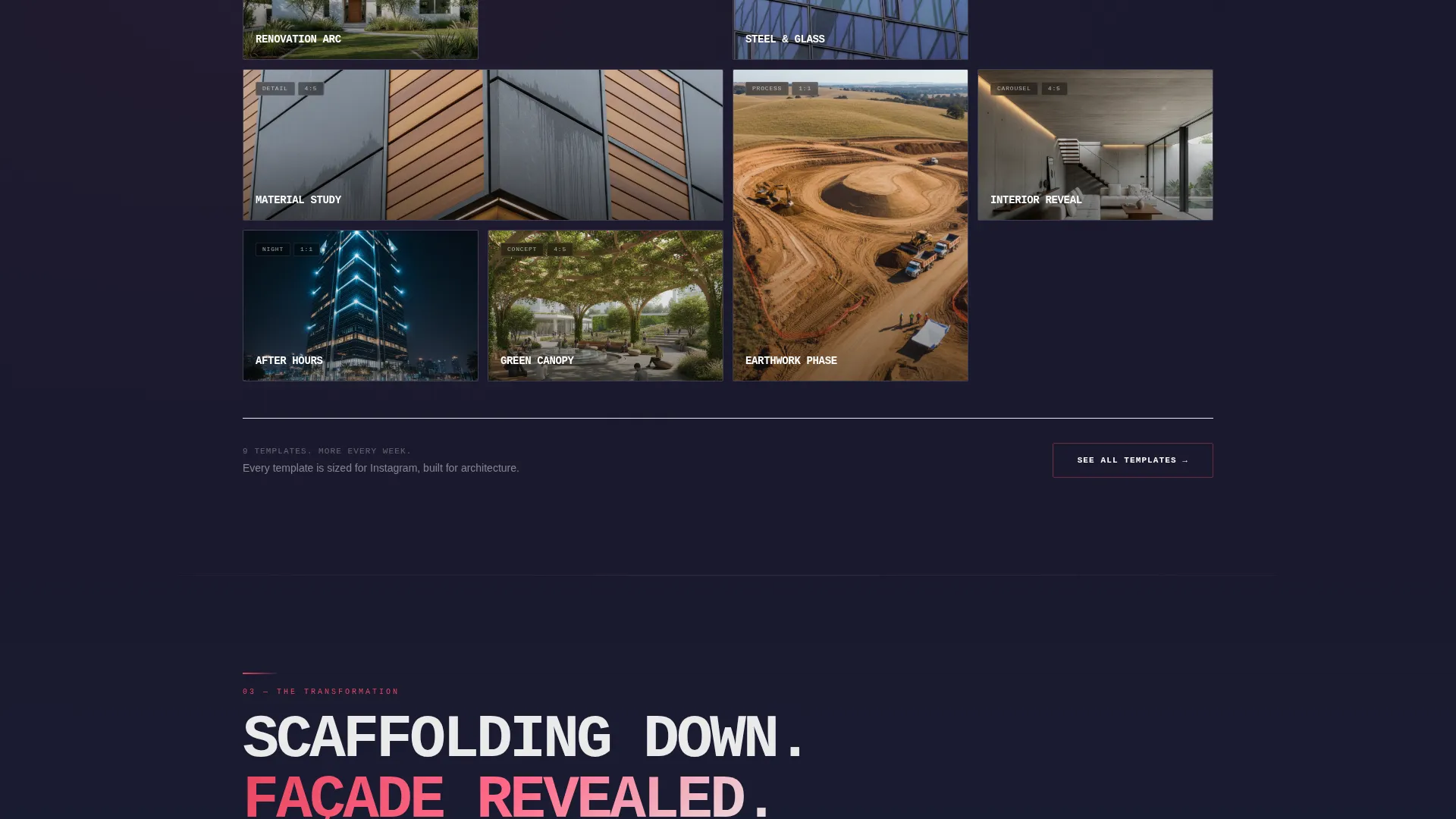 Bold Architecture Social Media Landing Page Template