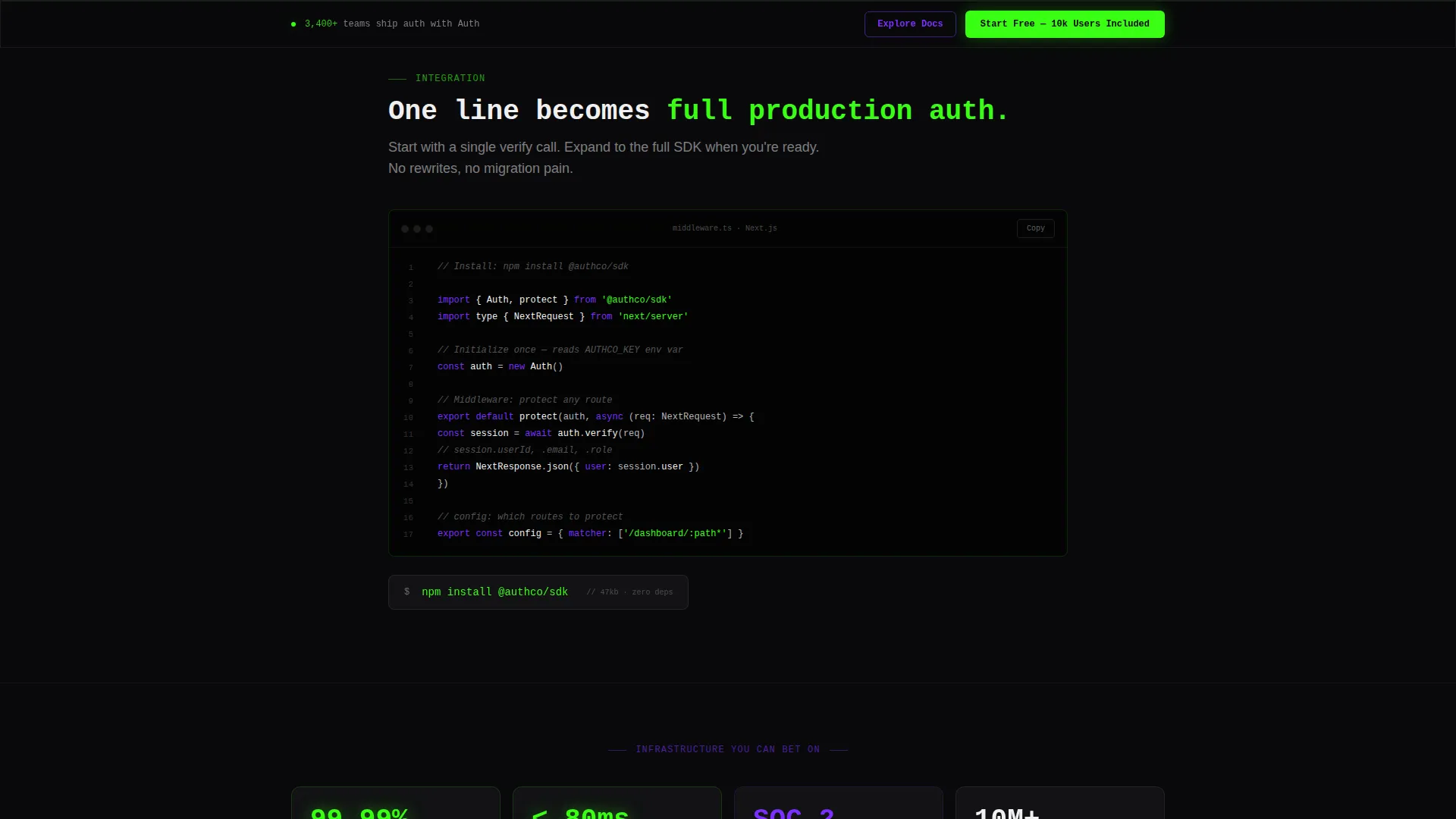 Auth-as-a-Service Landing Page Template