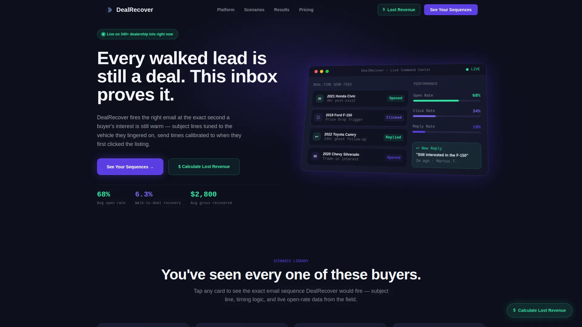 Auto Dealer Follow-Up Email Landing Page Template