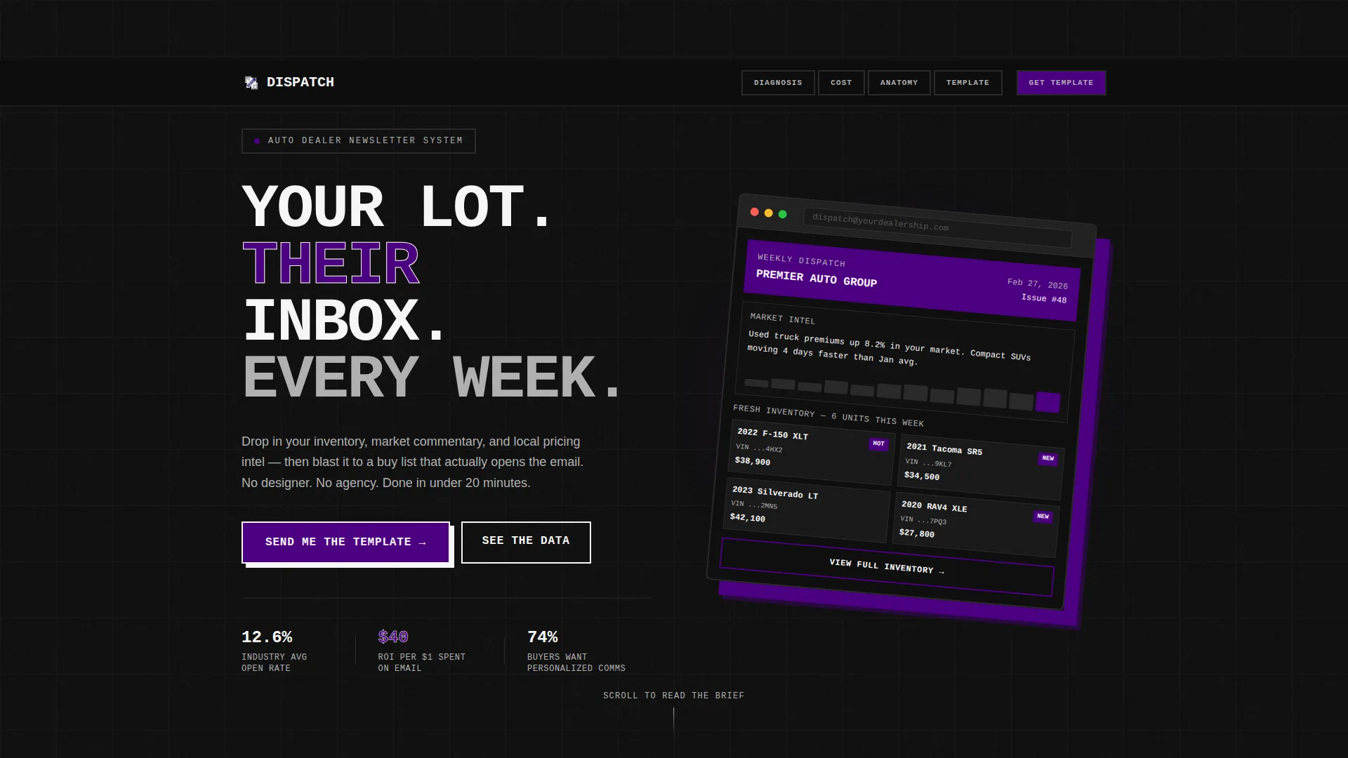 Premium Dealer Landing Page Template