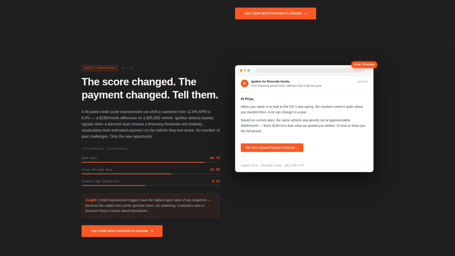 Auto Dealer Re-Engagement Email Landing Page