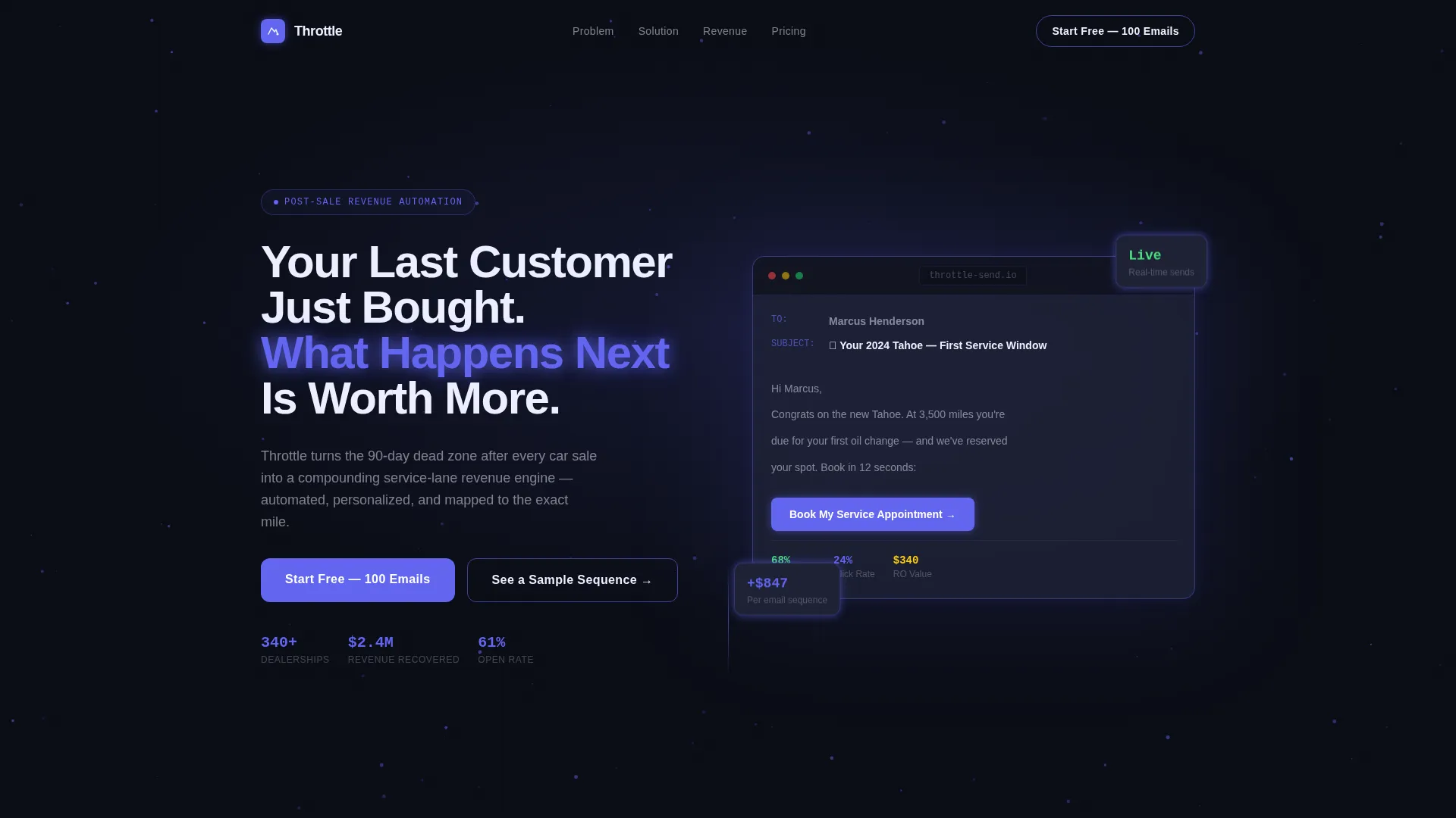 Auto Dealer Thank You Email Landing Page Template