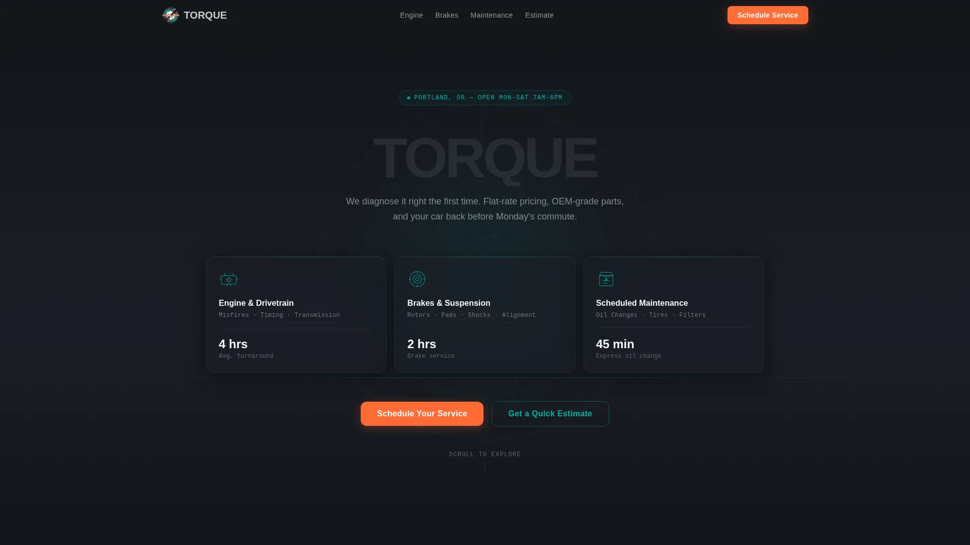 Auto Repair Shop Complete Booking Website Template