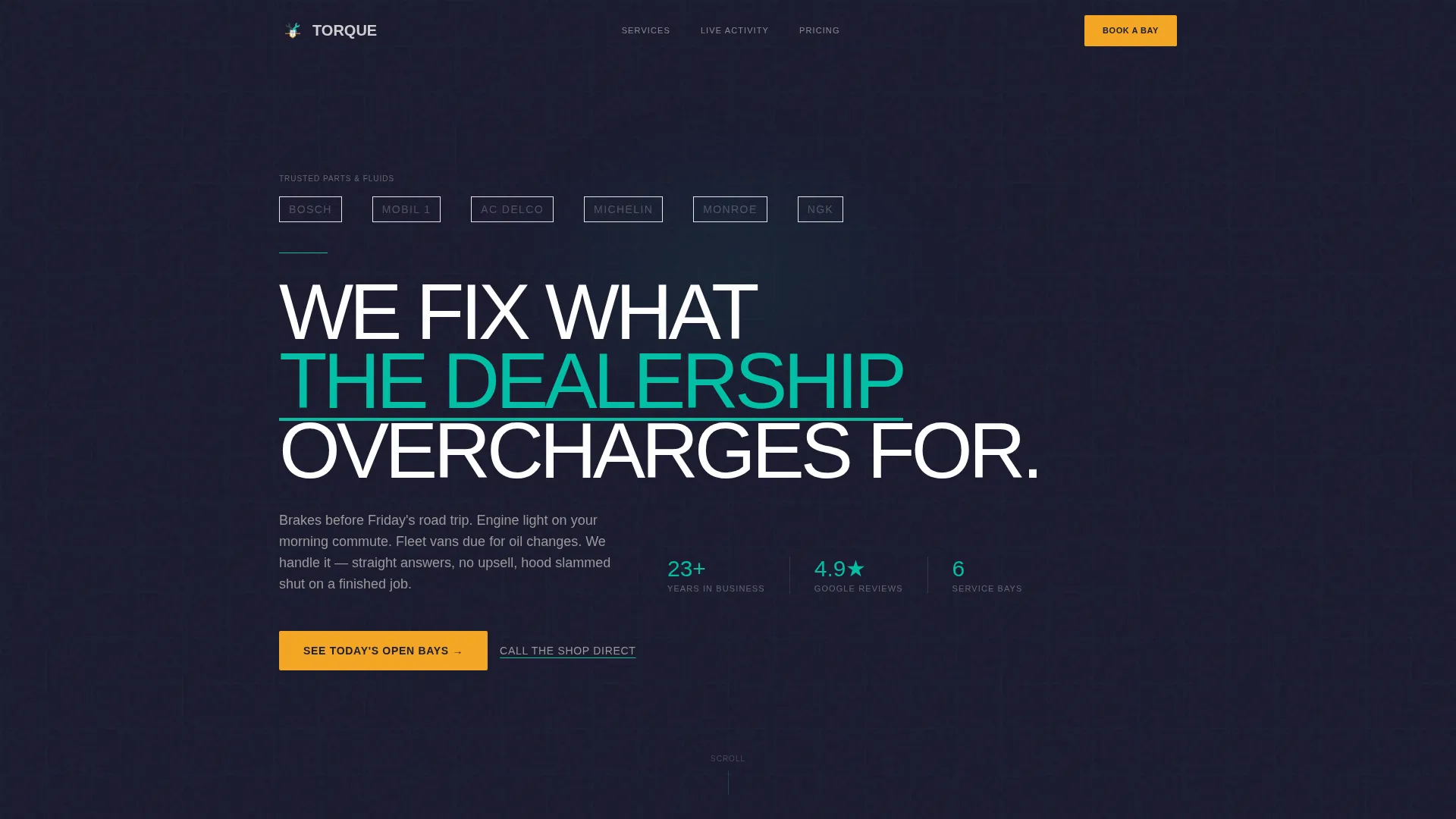 Bold Auto Repair Shop Landing Page Template