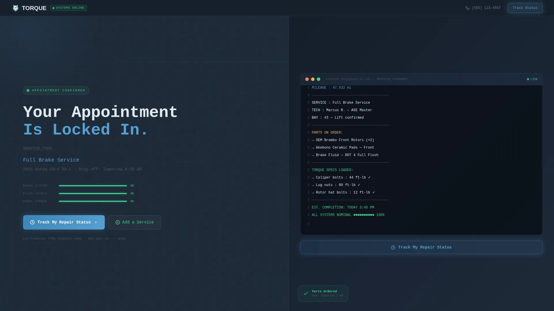 Auto Repair Shop Advanced Booking Website Template