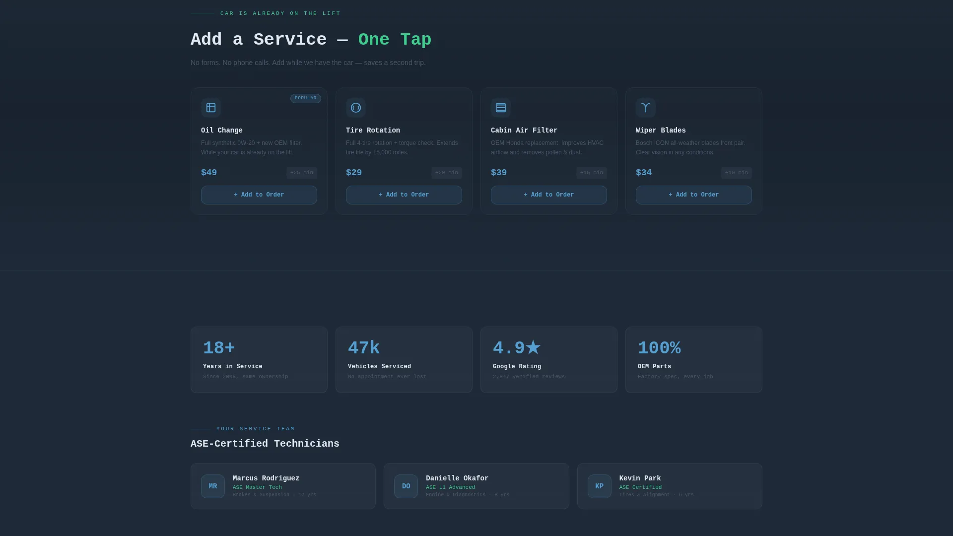 Auto Repair Shop Advanced Booking Website Template