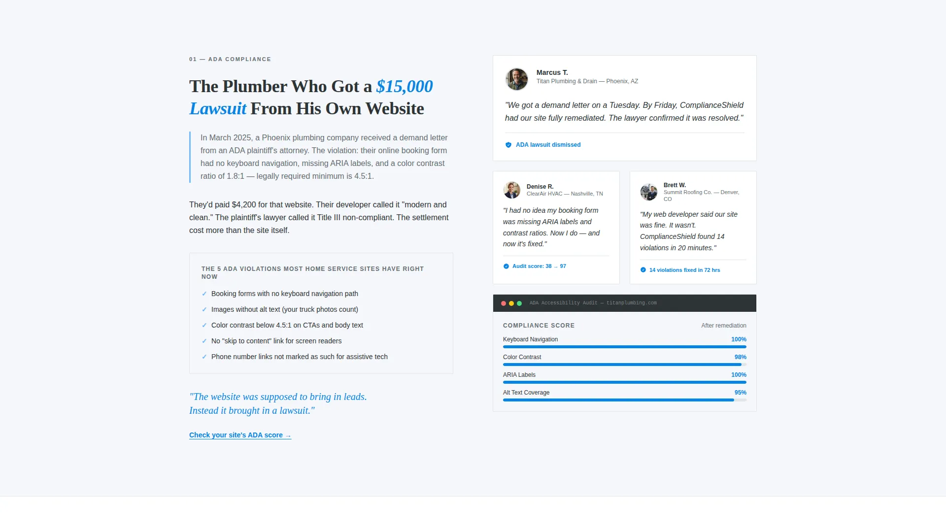 Home Services Compliance Landing Page Template