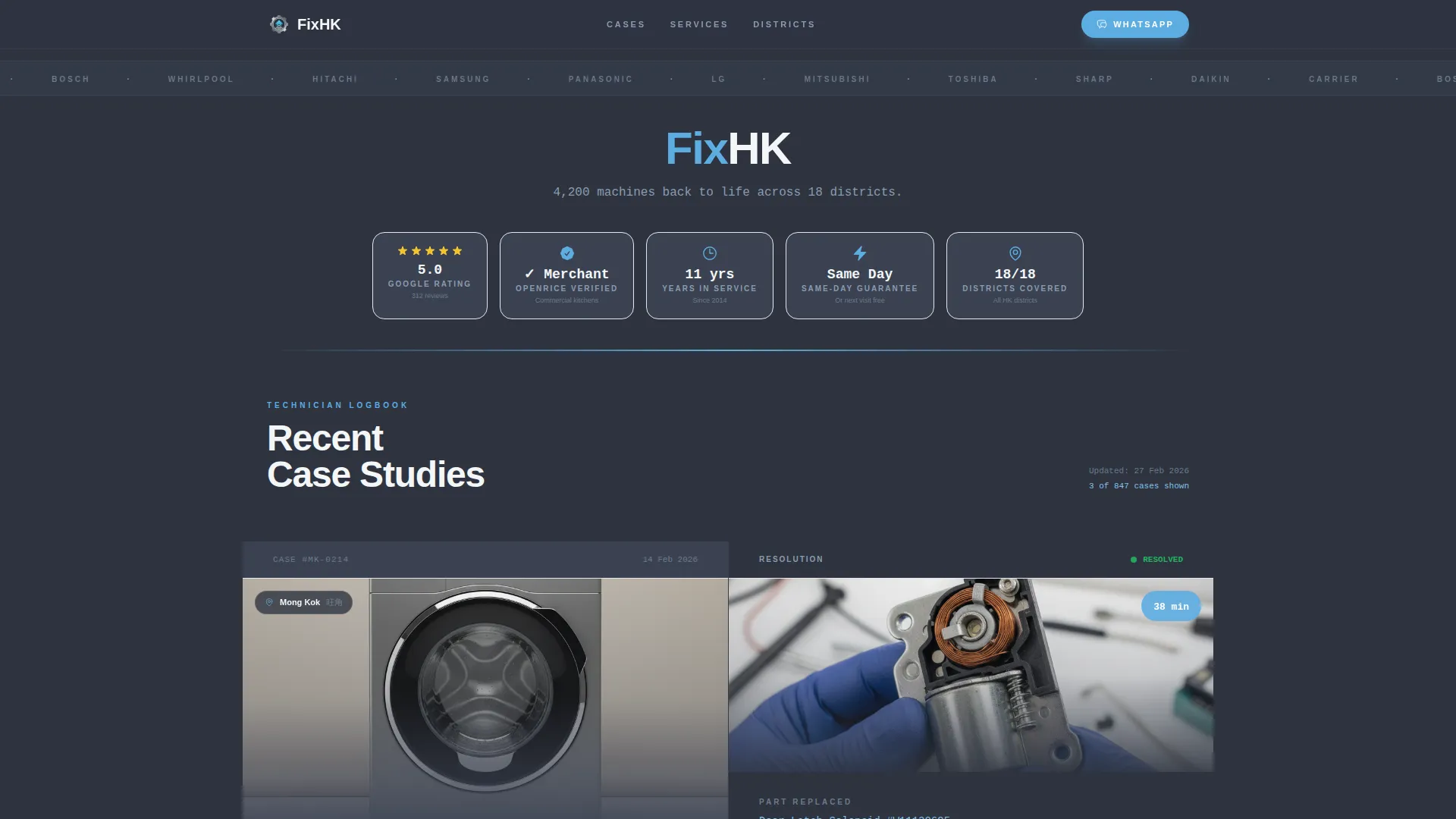 Rapid Appliance | Free Website Template | Rocket