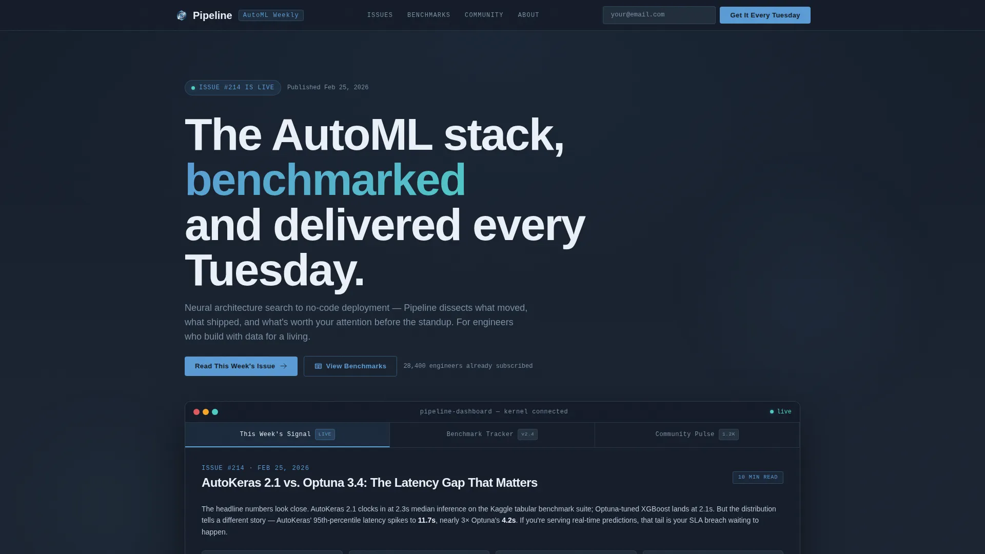 AutoML Newsletter Landing Page Template