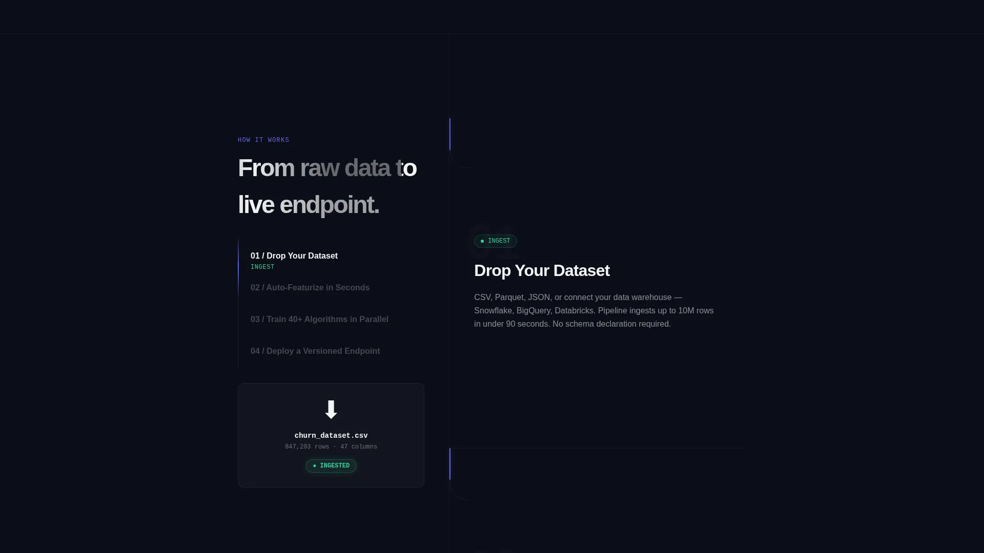 Intelligent AutoML Landing Page Template
