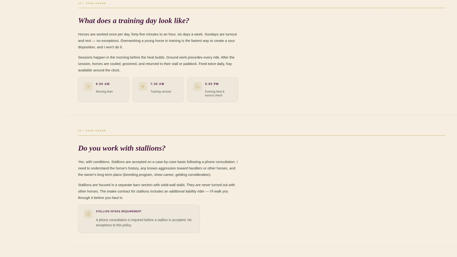 Horse Trainer Booking Landing Page Template