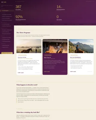 Horse Trainer Booking Landing Page Template