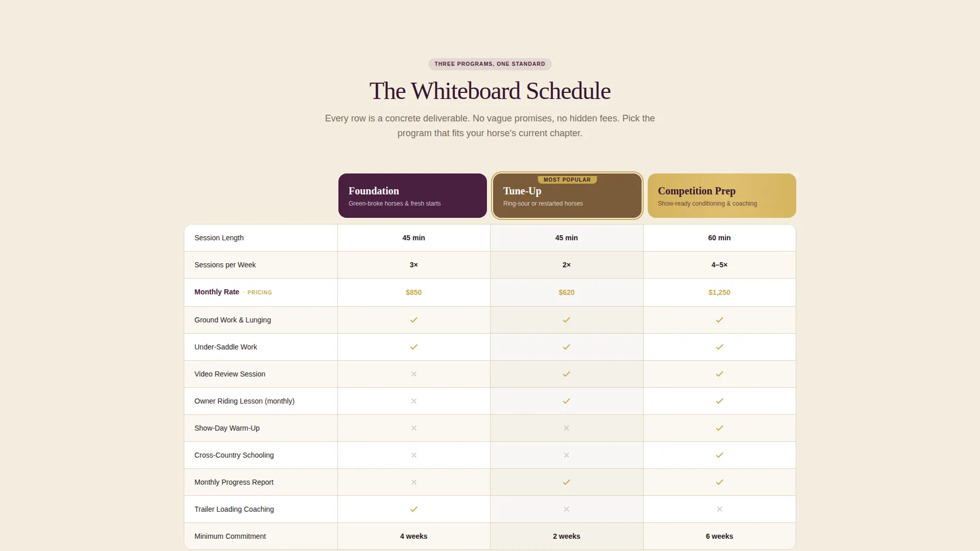 Horse Trainer Landing Page Template