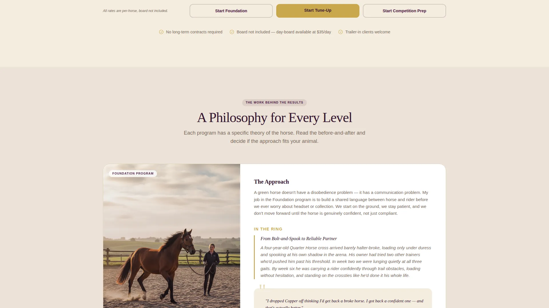Horse Trainer Landing Page Template