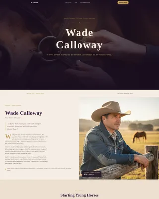 Editorial Horse Trainer Landing Page Template