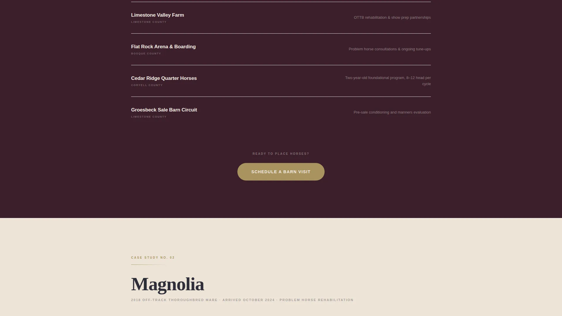 Horse Trainer Service Area Landing Page Template