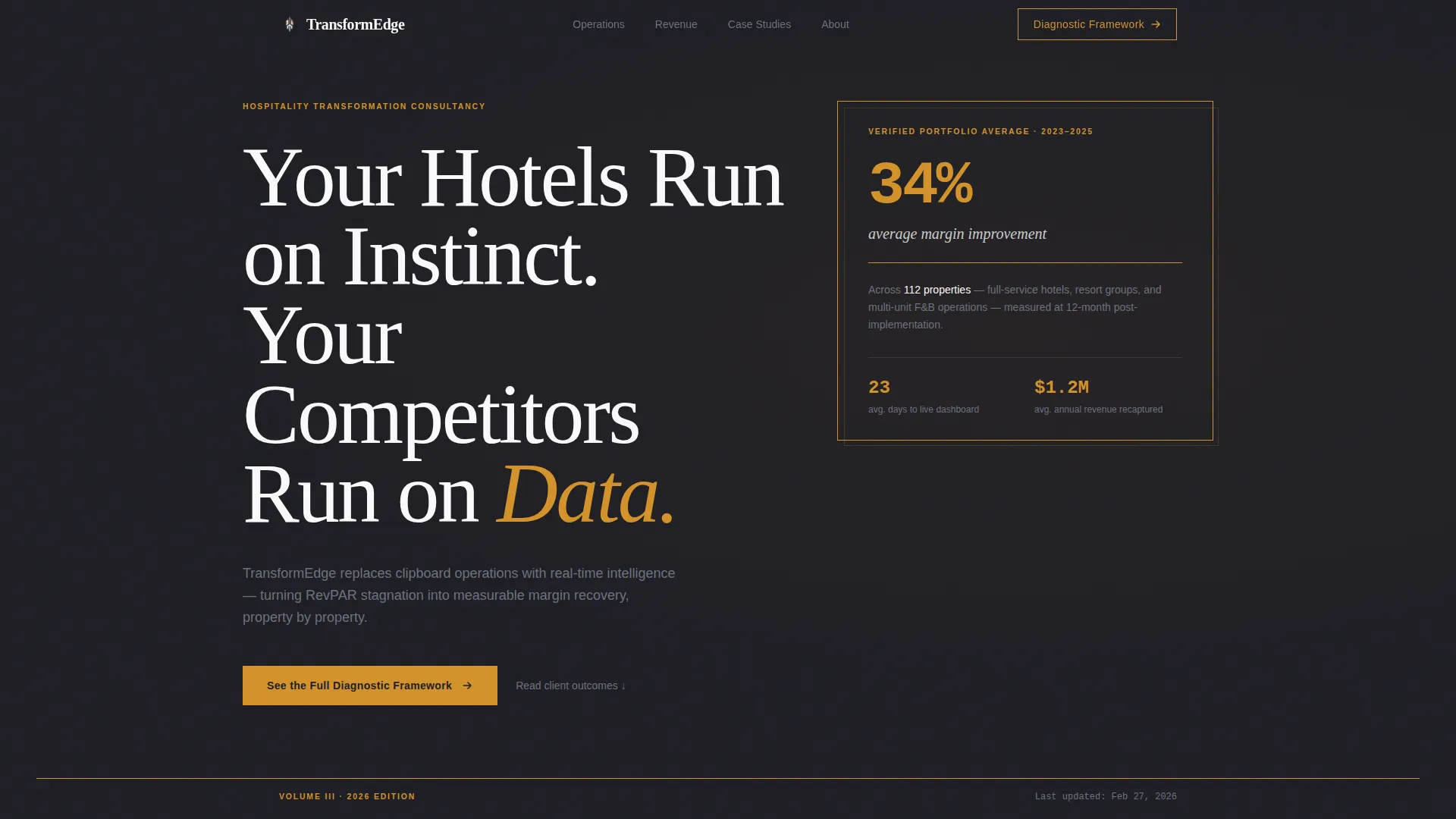 Hospitality Consulting Landing Page Template