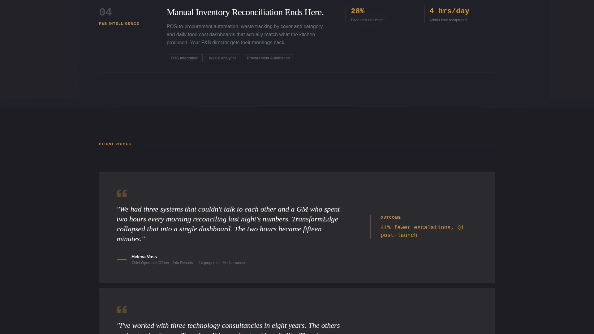 Hospitality Consulting Landing Page Template