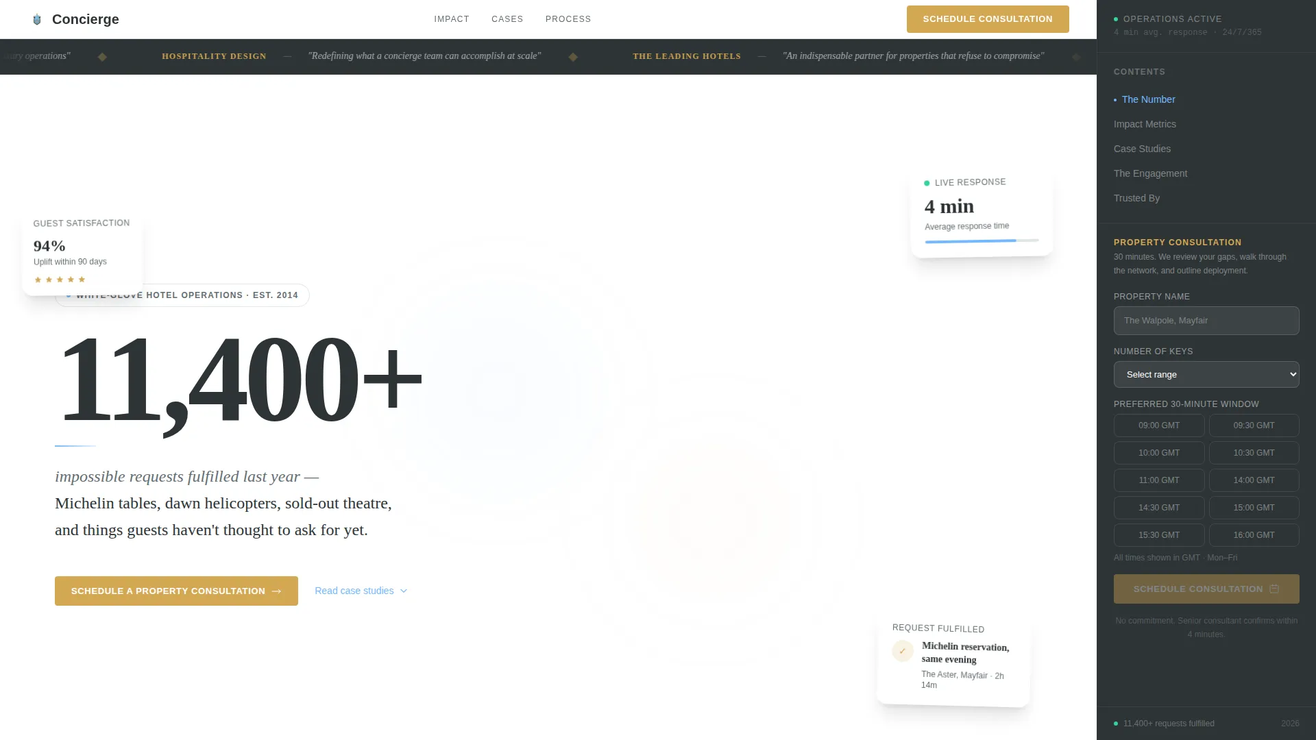 Hotel Services Landing Page Template