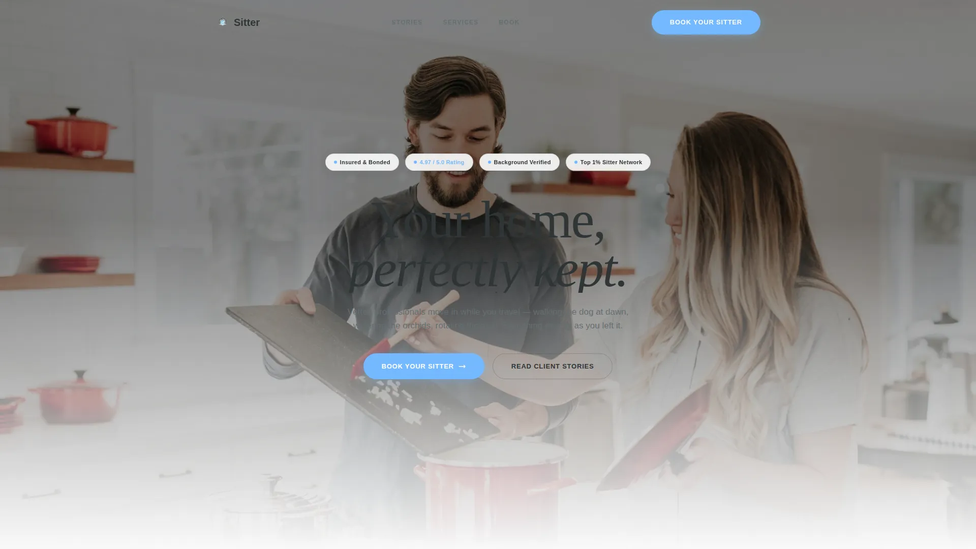 Elite House Sitter Booking Landing Page Template