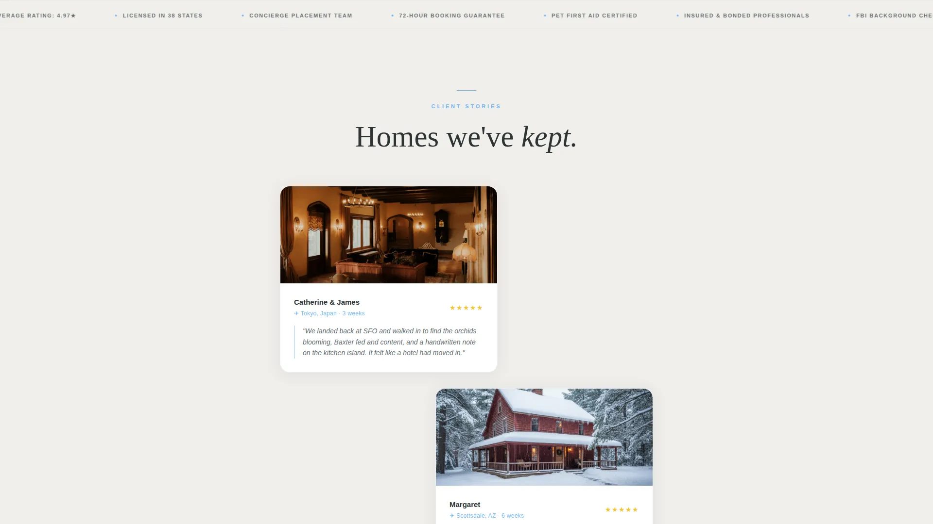 Elite House Sitter Booking Landing Page Template