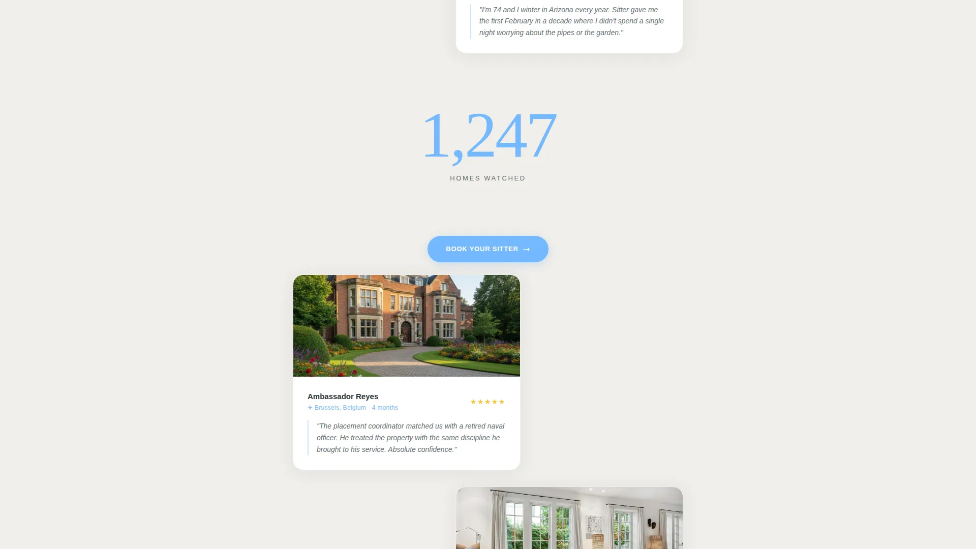Elite House Sitter Booking Landing Page Template