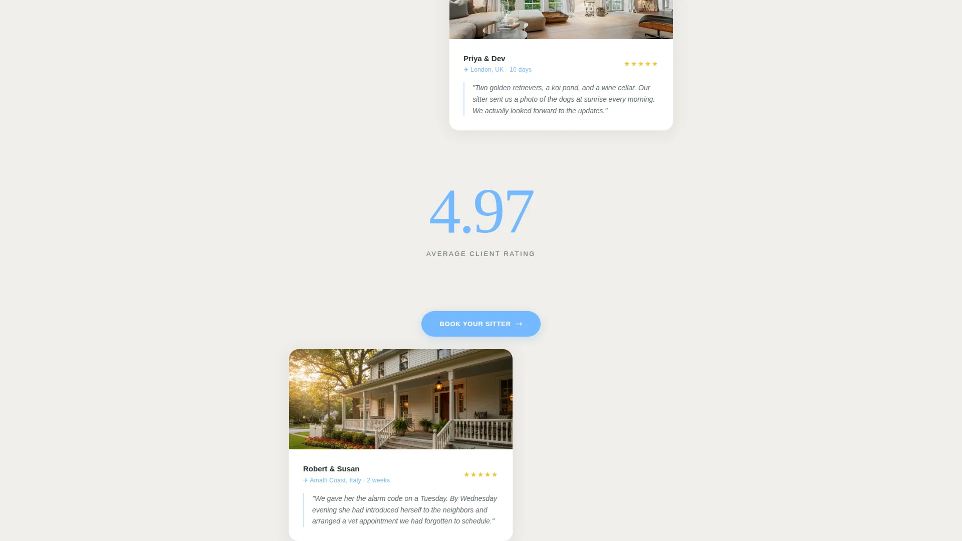 Elite House Sitter Booking Landing Page Template