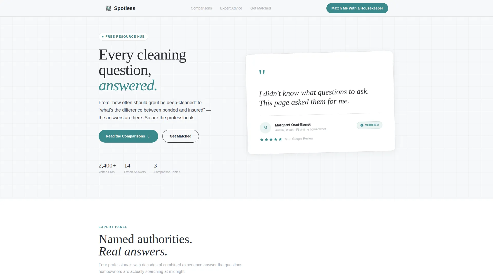 Housekeeper & Maid FAQ Resource Landing Page