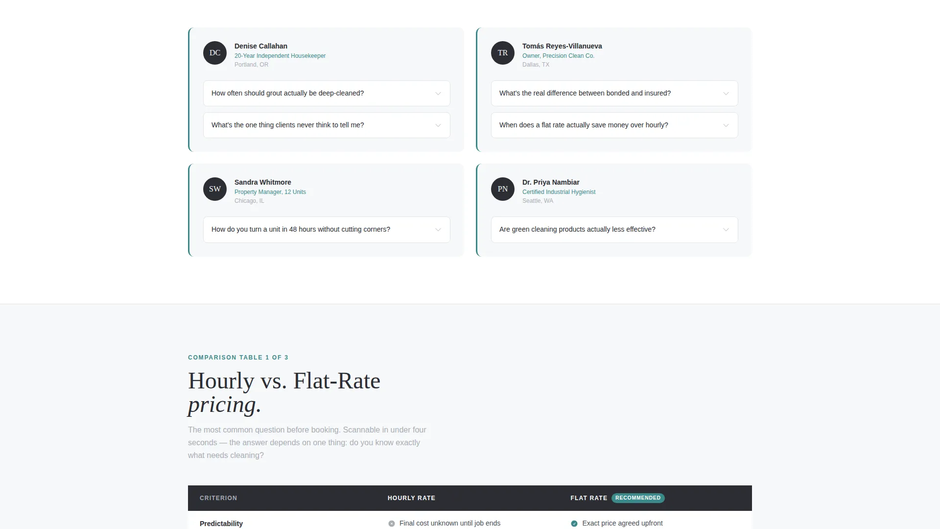 Housekeeper & Maid FAQ Resource Landing Page