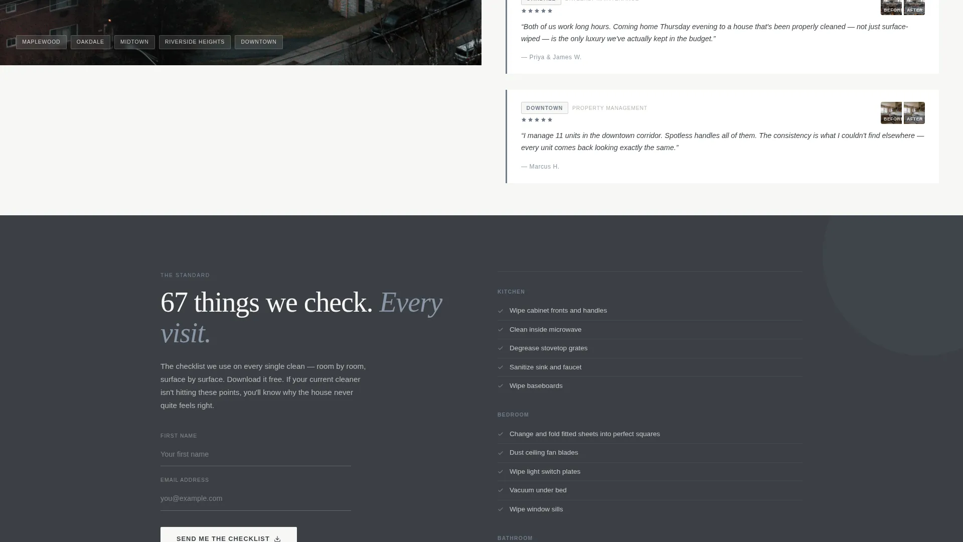 Housekeeping Service Area Landing Page Template