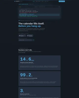 Automotive AI Scheduling Assistant Landing Page