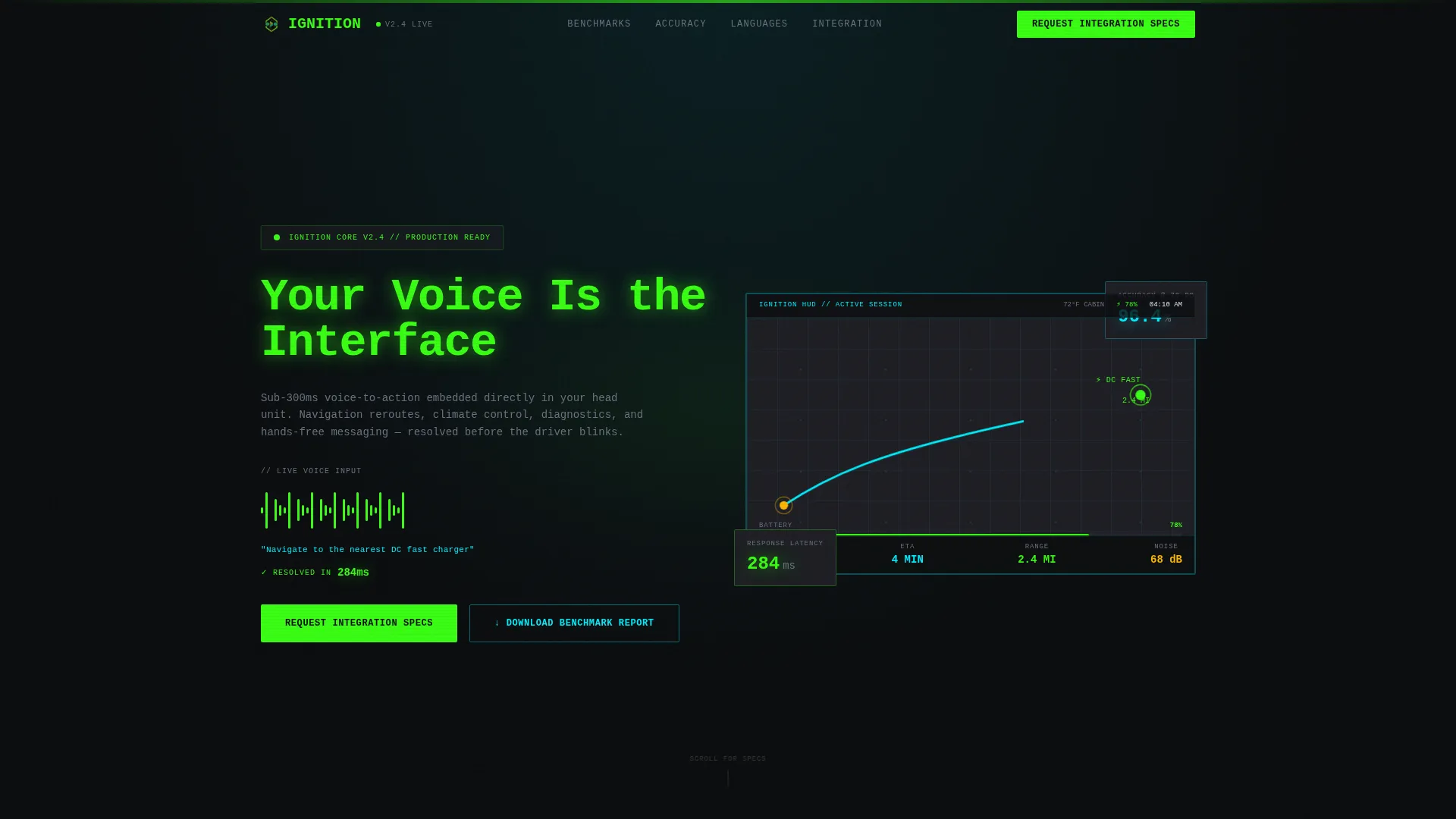 Automotive AI Voice Assistant Landing Page Template