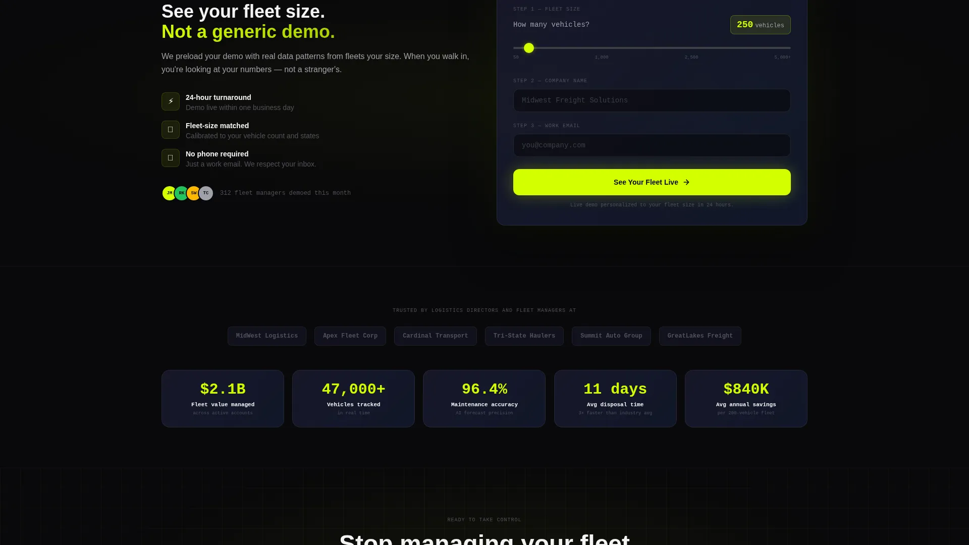 Automotive Asset Management Landing Page Template