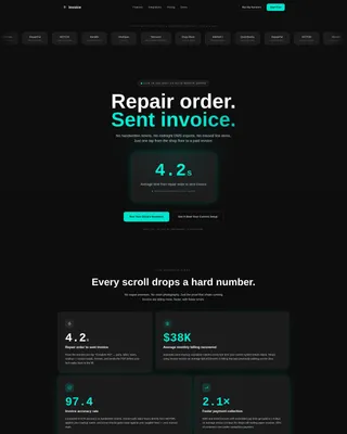 Automotive Invoicing & Billing Landing Page Template