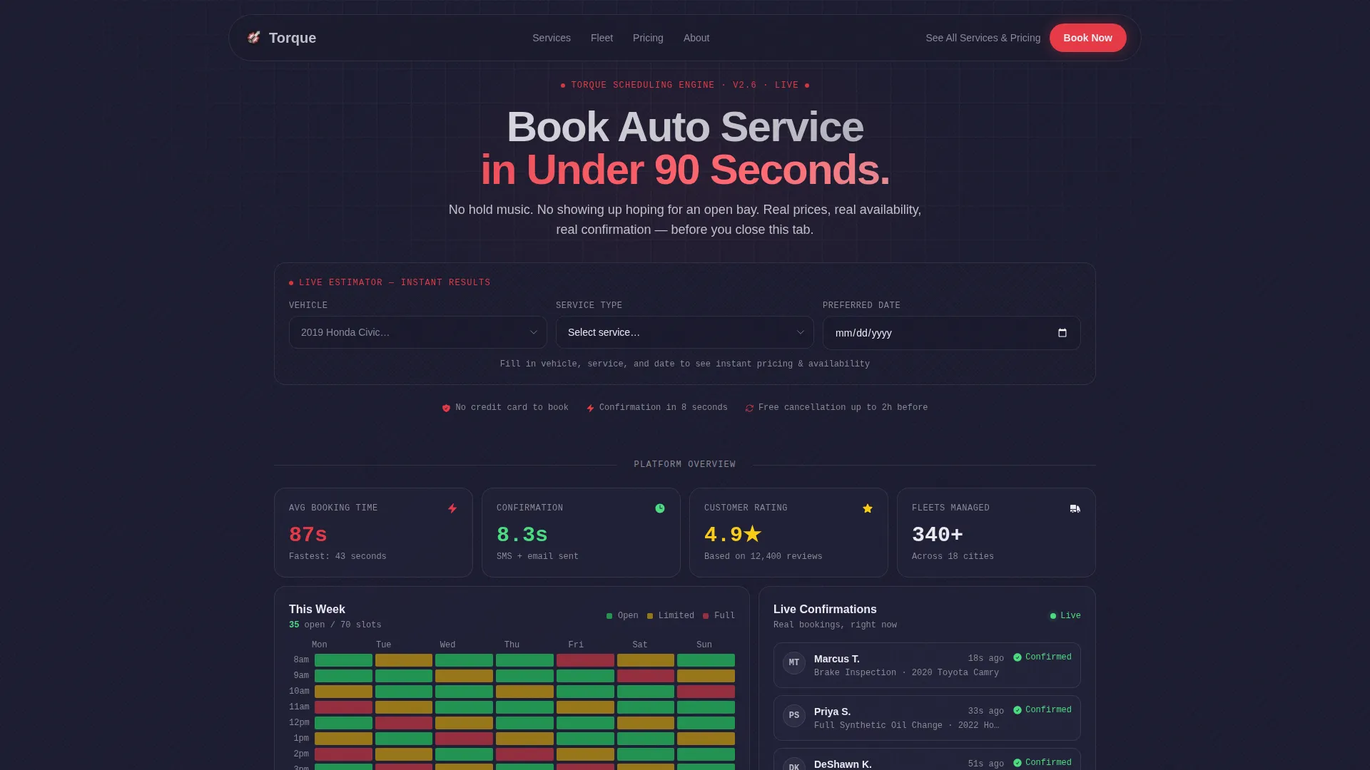 Automotive Digital Presence Booking Website Template