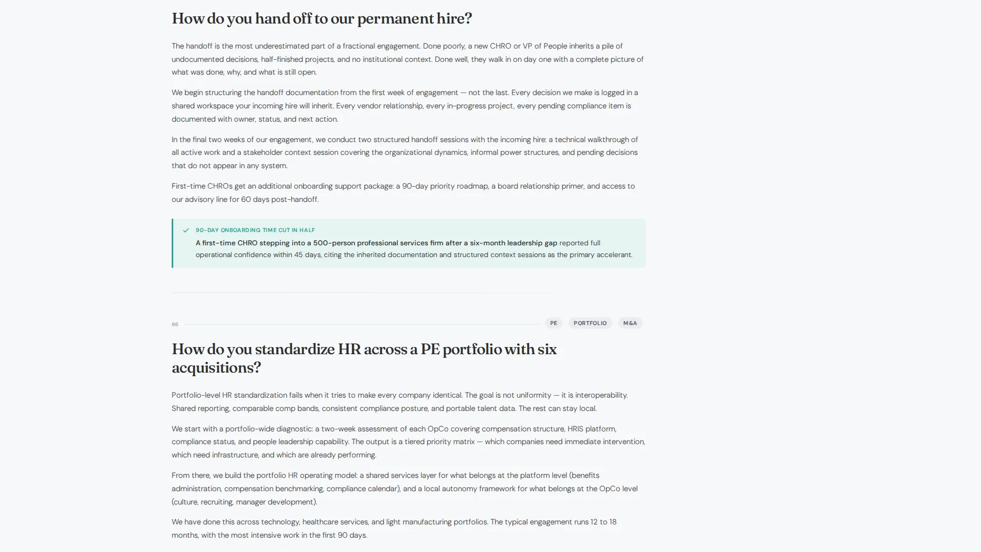 Management Consulting FAQ Website Template