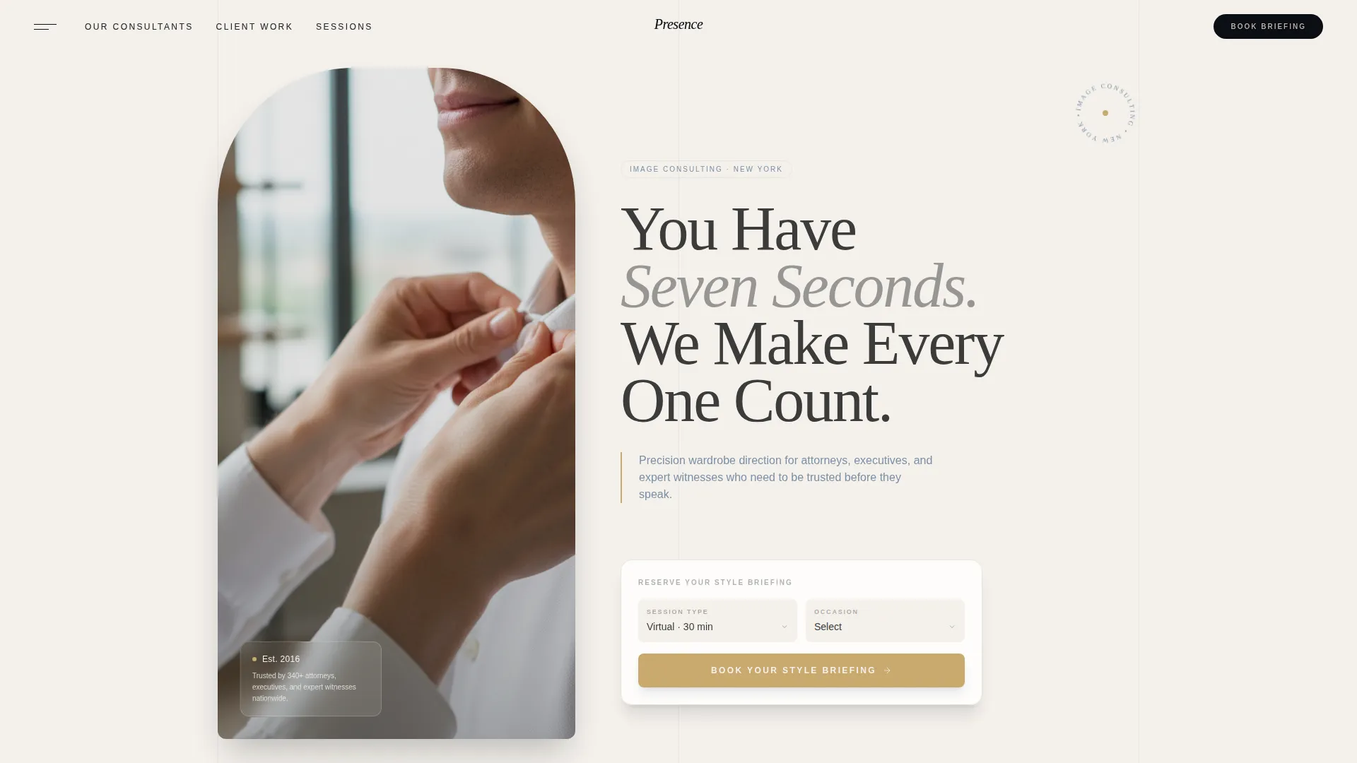 Image Consulting Booking Landing Page Template