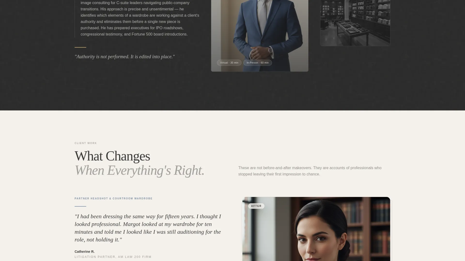 Image Consulting Booking Landing Page Template
