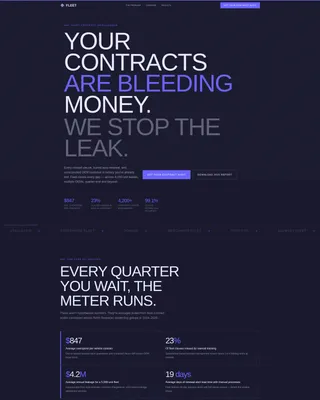Automotive Contract Management Landing Page Template