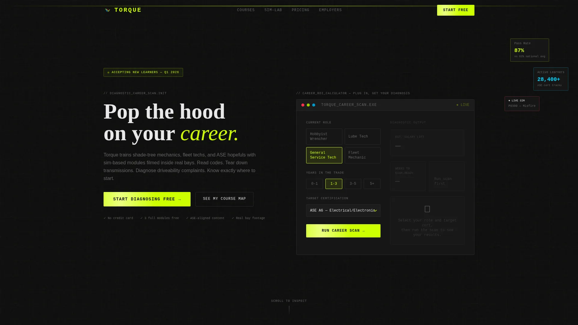 Automotive Course & Training Landing Page Template