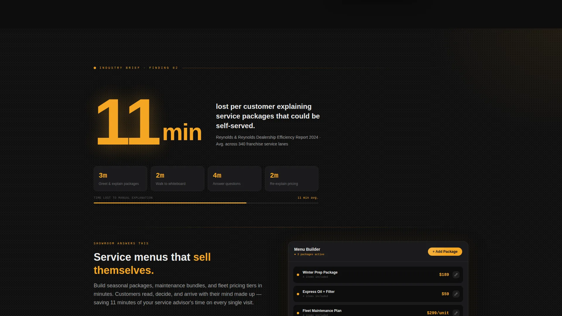 Automotive Digital Menu Landing Page Template