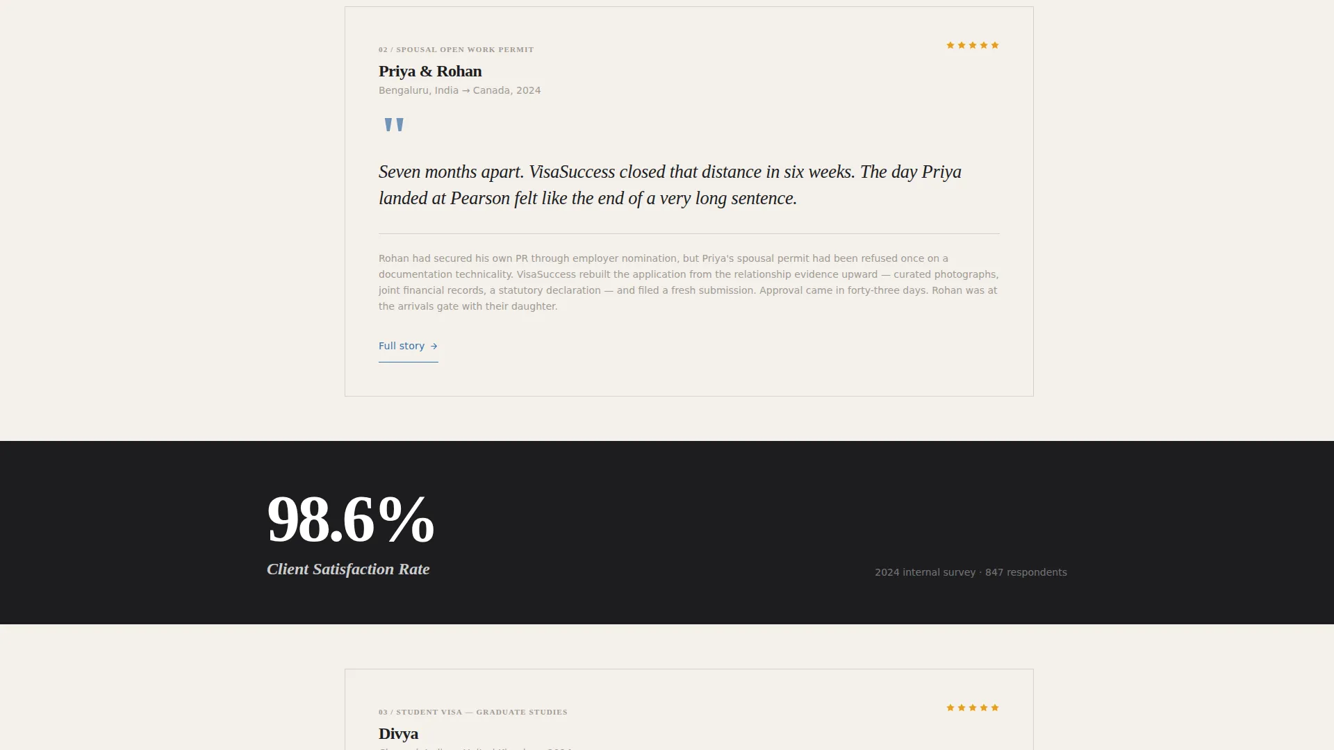 Immigration Consultant Reviews & Testimonials Landing Page