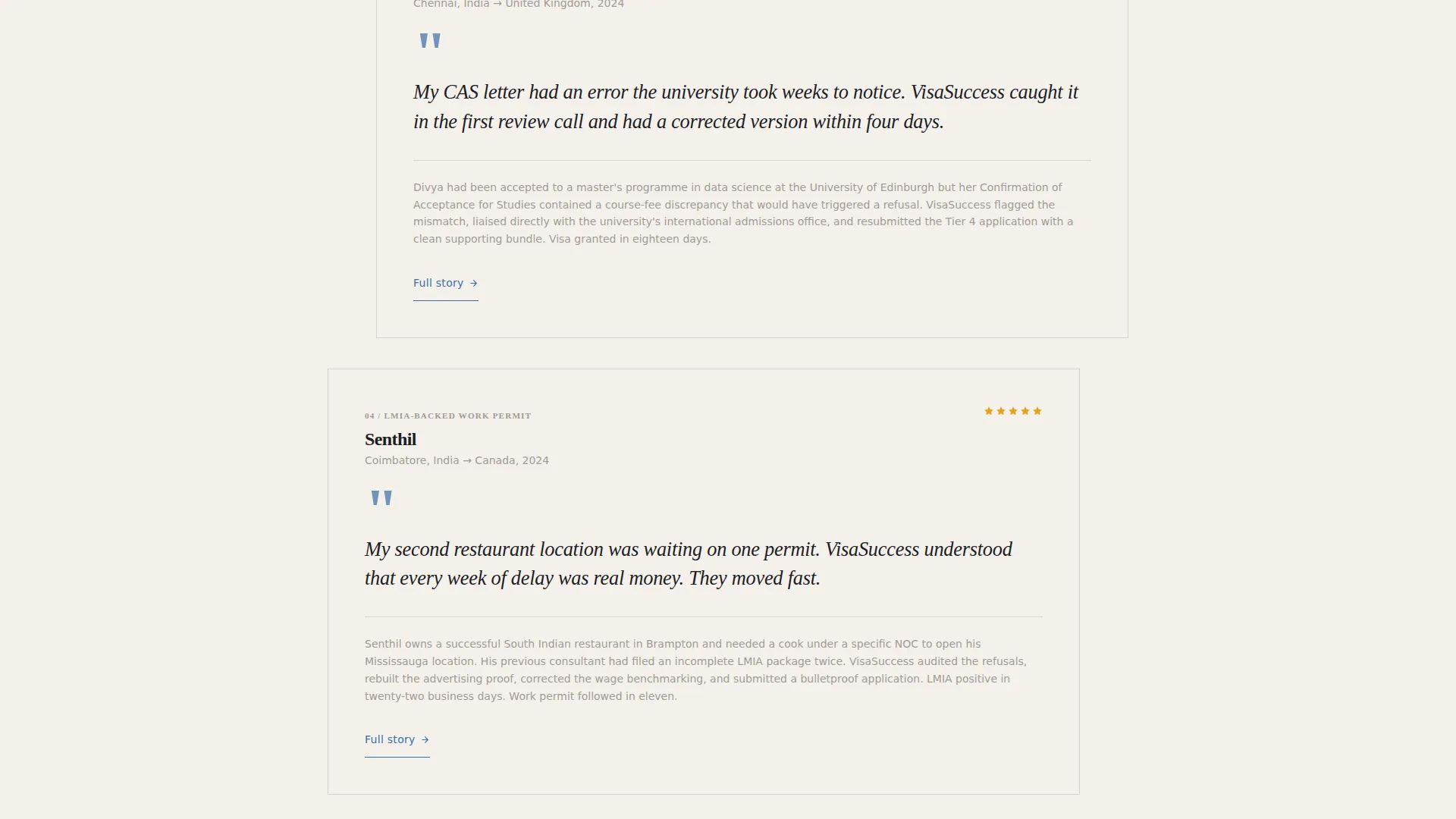 Immigration Consultant Reviews & Testimonials Landing Page