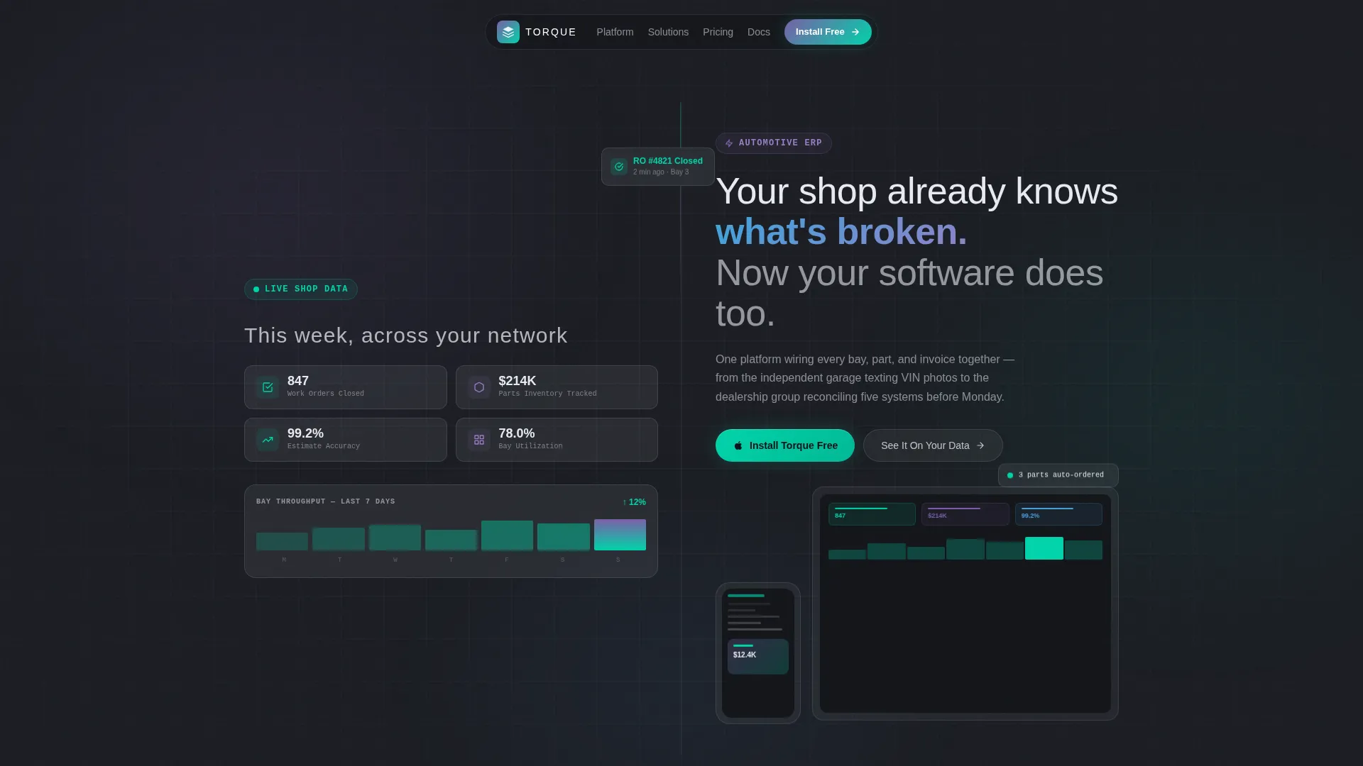 Automotive ERP App Landing Page Template